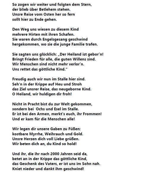 Hl. Dreikönige Gedicht