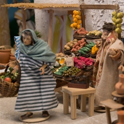 Marktstand und Schmied